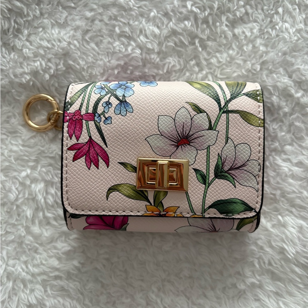 Aldo Floral Print Wallet with Gold Accents